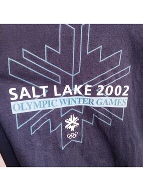 Salt Lake 2002 Olympic Winter Games Navy Blue T-Shirt XX-Large USA Made